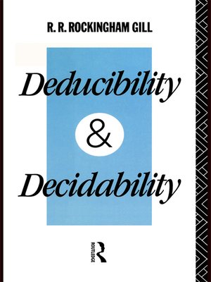 cover image of Deducibility and Decidability